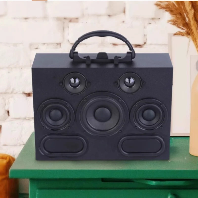 SOTAMIA 1Pcs Seven Units Portable Bluetooth Speaker Hifi Music Audio Charging Wooden Subwoofer Speakers Power Loudspeaker