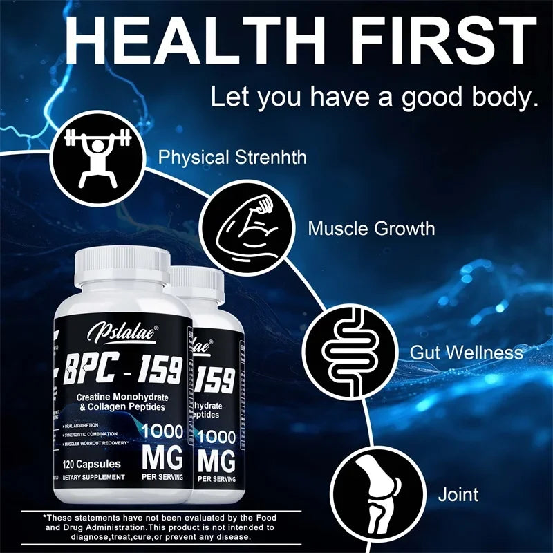 BPC-159, with Creatine Monohydrate & Collagen Peptides - Enhance Exercise Recovery, Relieve Muscle Soreness,Joint Pain Relief