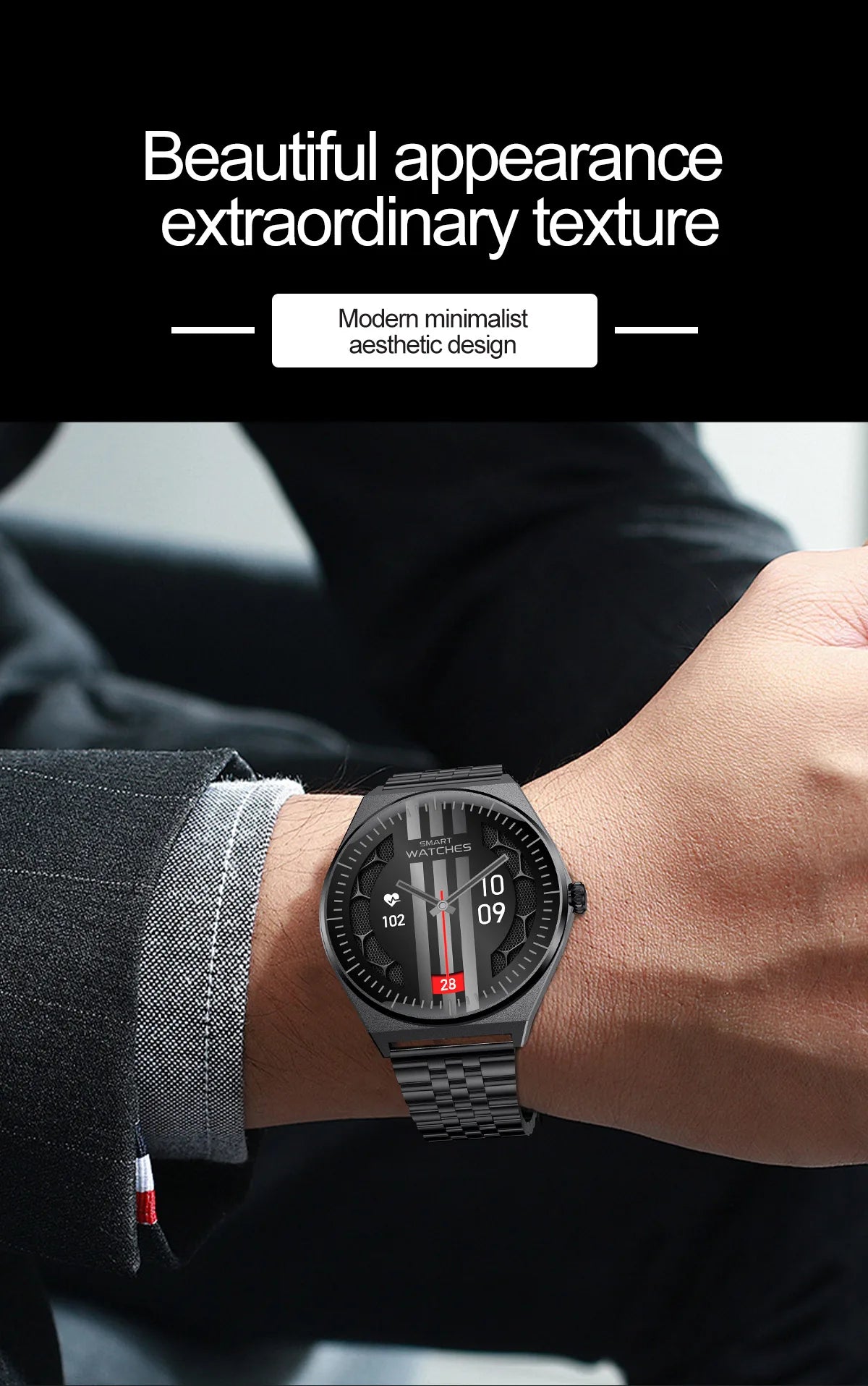DAORKOW New Ultra thin Wireless Call SmartWatch Women Watches Men Sports Fitness Tracker Heart Rate Smartwatches For Android IOS
