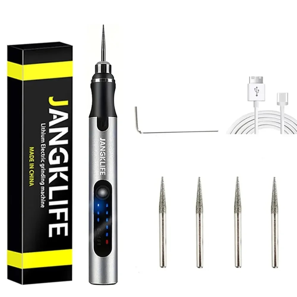 JANGKLIFE USB Cordless Rotary Tool Kit Woodworking Engraving Pen DIY For Jewelry Metal Glass Mini Wireless Drill