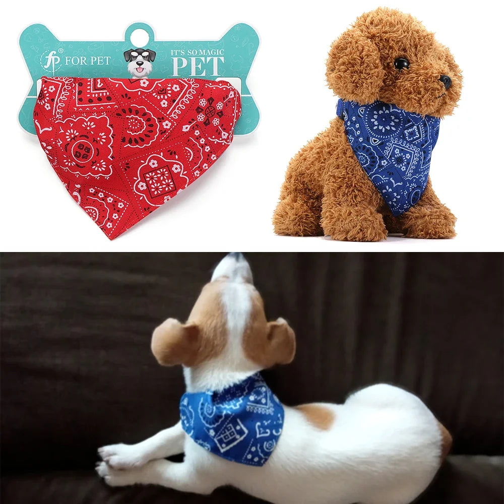 Adjustable Pet Bandana – Washable Triangular Scarf Bib for Dogs & Cats, Neck Decor, for Teddy/Bichon/Shiba/Corgi/Golden/Labrador