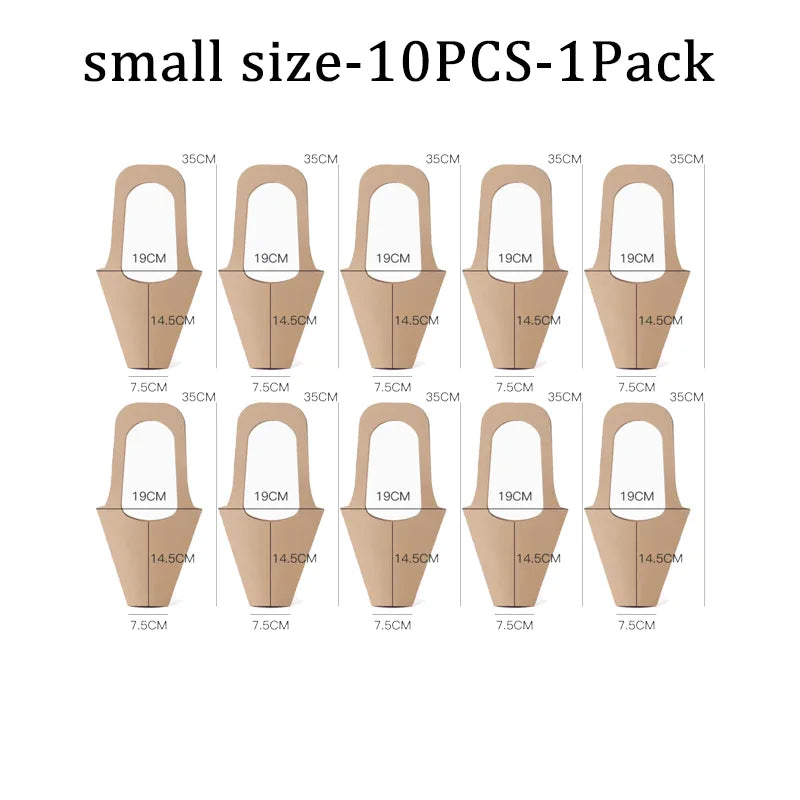 Fashion Florist Rose Box Kraft Paper Wedding Handheld Decorative Flowers Boxes Birthday Party Packaging Gift Bag Decoration