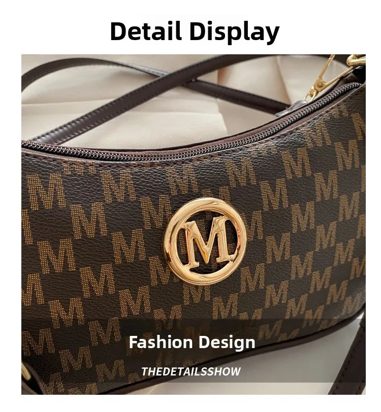 Vintage Floral Print Underarm Bag Women's Crossbody Shoulder Bag Casual Versatile Small Bag Popular Female Fashion Design