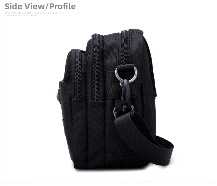 Large Capacity Oxford Cloth Military Knife Crossbody Bag for Men Commuting Work Bag Outdoor Waist Bag Bucket Shape Zipper Clo...