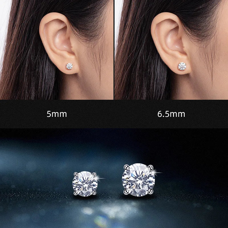 Premium 0.5-2ct Moissanite Diamond Stud Earrings for Women Orginal 925 Sterling Silver Screw Back Women Moissanite Earring 2026