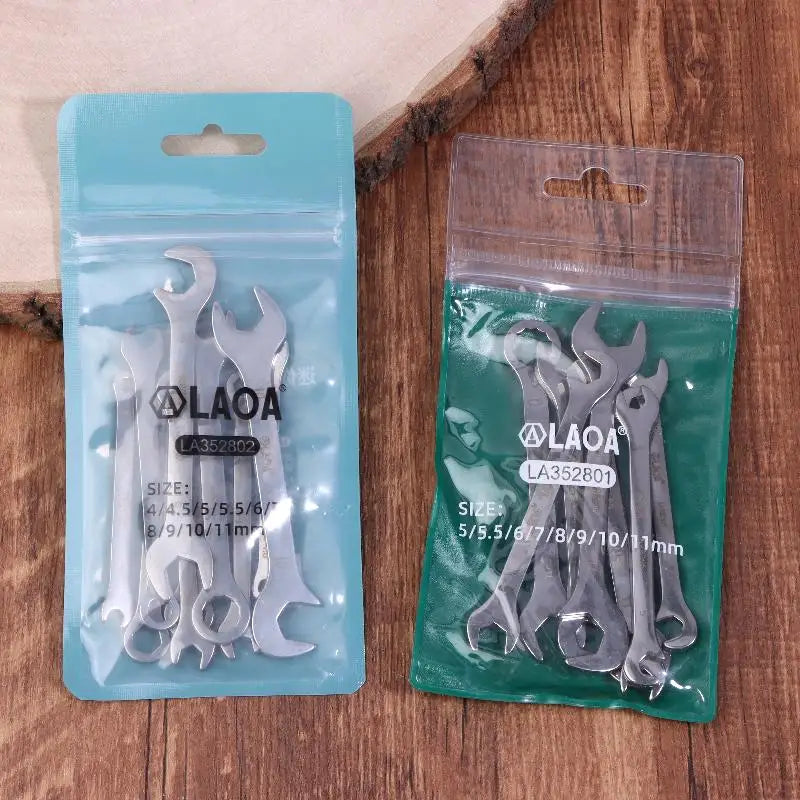1/8/10Pcs Mini Thin Stainless Steel Double Open-end Wrench 5-11mm Dual-purpose Wrench For Repair Hand Tool Accessory