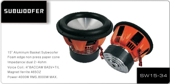 New Arrival Soway SW-10180 RMS 600W Bass Woofer 8"12"15 Inch Subwoofer for Car 16 Years Shop on