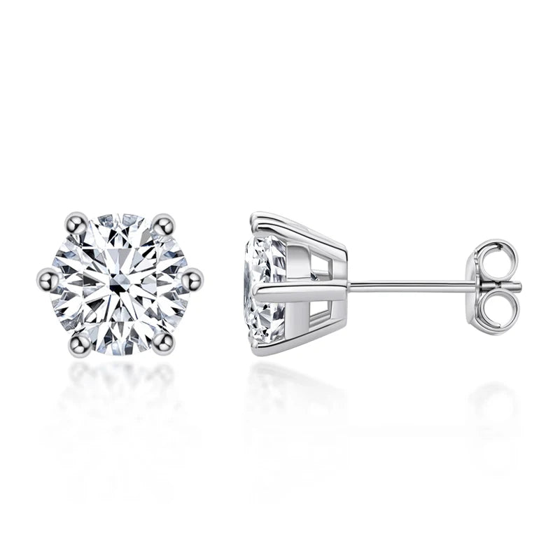 Premium 0.5-2ct Moissanite Diamond Stud Earrings for Women Orginal 925 Sterling Silver Screw Back Women Moissanite Earring 2026