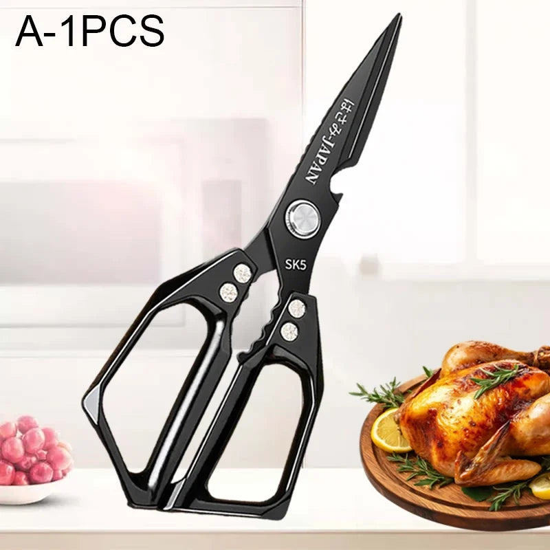 WXCOO Japanese Household Chicken Bone Scissor SK5 Stainless Steel Multi-Purpose Shears Specialized Heavy-Duty Kitchen Scissors