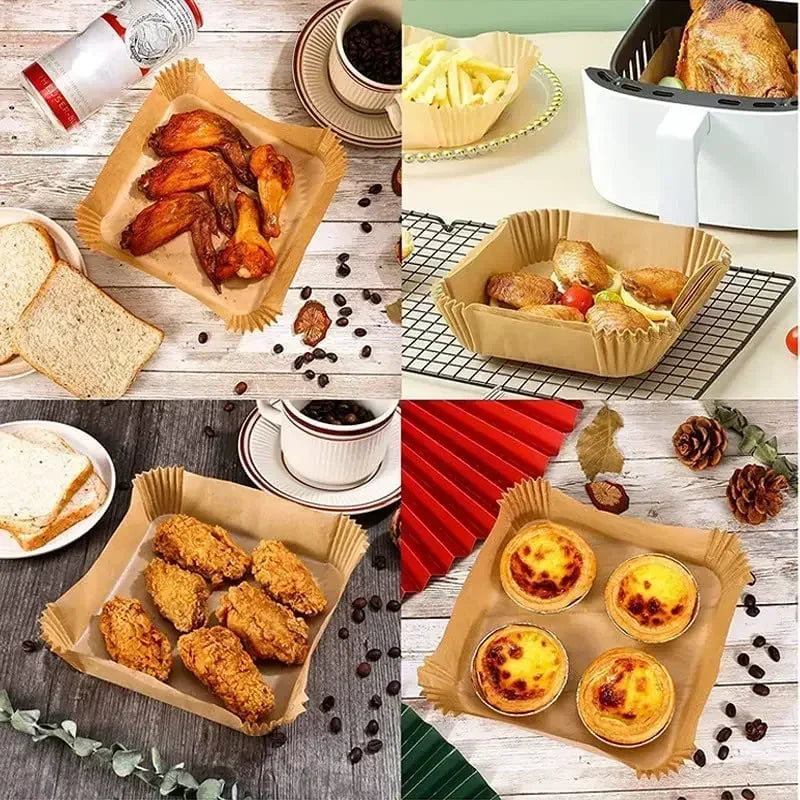 Disposable Baking Paper Hot Air Fryer Paper Airfryer Cooking Baking Reusable Oven Food Waxed Paper Foil Kitchen Tools