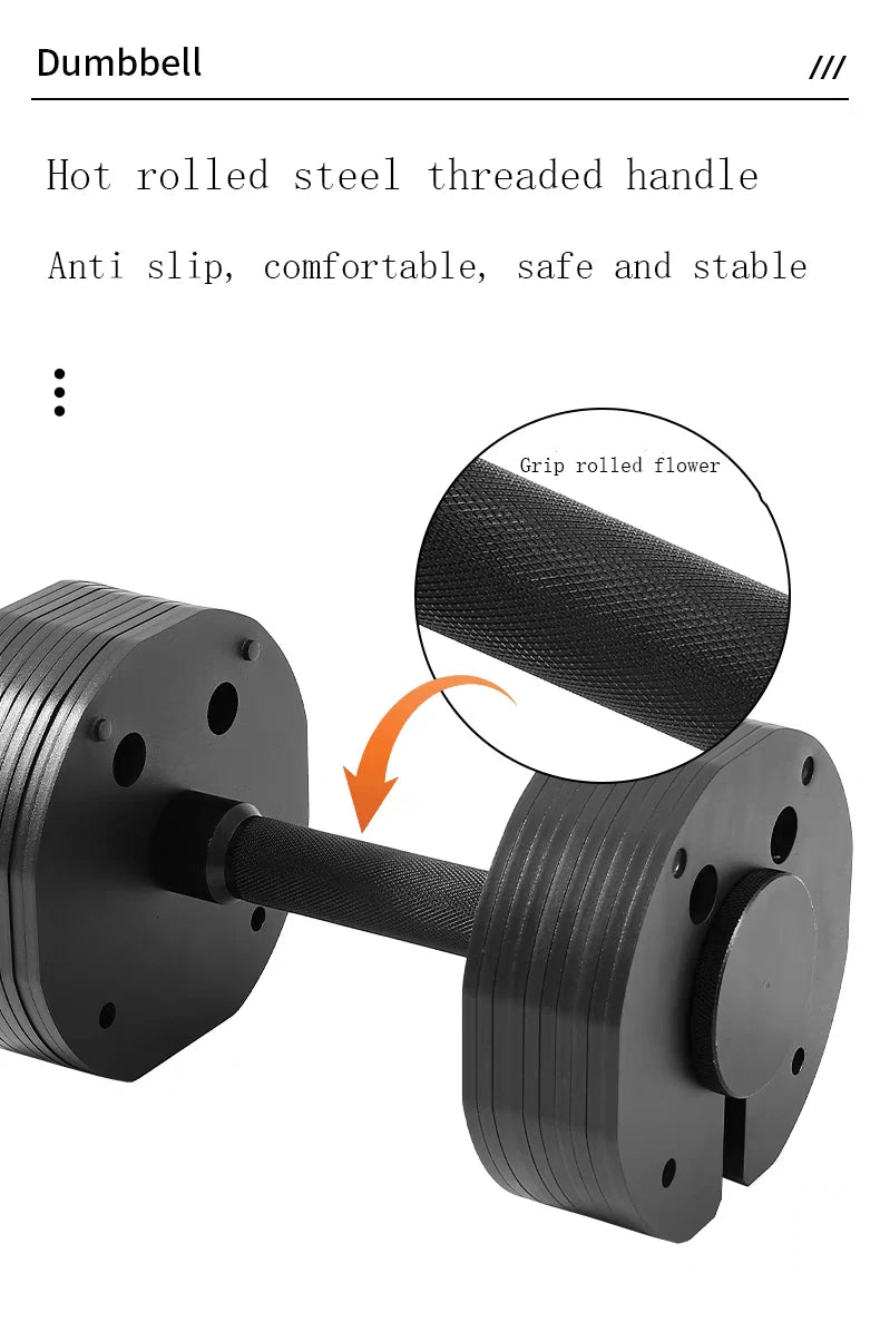 Quick Disassembly Plug-in Adjustable Dumbbells Multifunctional Men's Fitness Arm Muscle 1kg Incremental Steel Dumbbell
