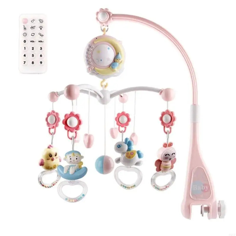 Hanging Rotating Rattles Music Box Musical Crib Mobile for Boy Girl 0-24 Month