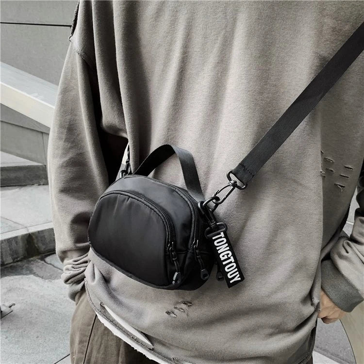 Casual Men's Single Shoulder Crossbody Bag  Mobile Phone Bag Dance Front Hanging Bag Leisure Fashion Brand Soft Nylon Mat...