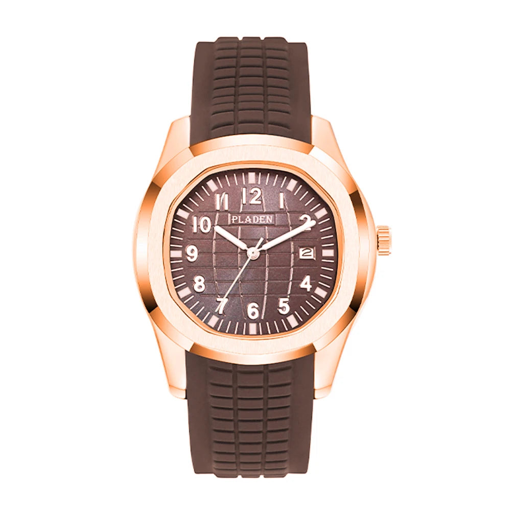 Fashion Watch Men Classic Orange Grenade Dial Minimalist Wristwatch Sport Silicone Strap Dive Auto Date Men's Watches Hot Sale