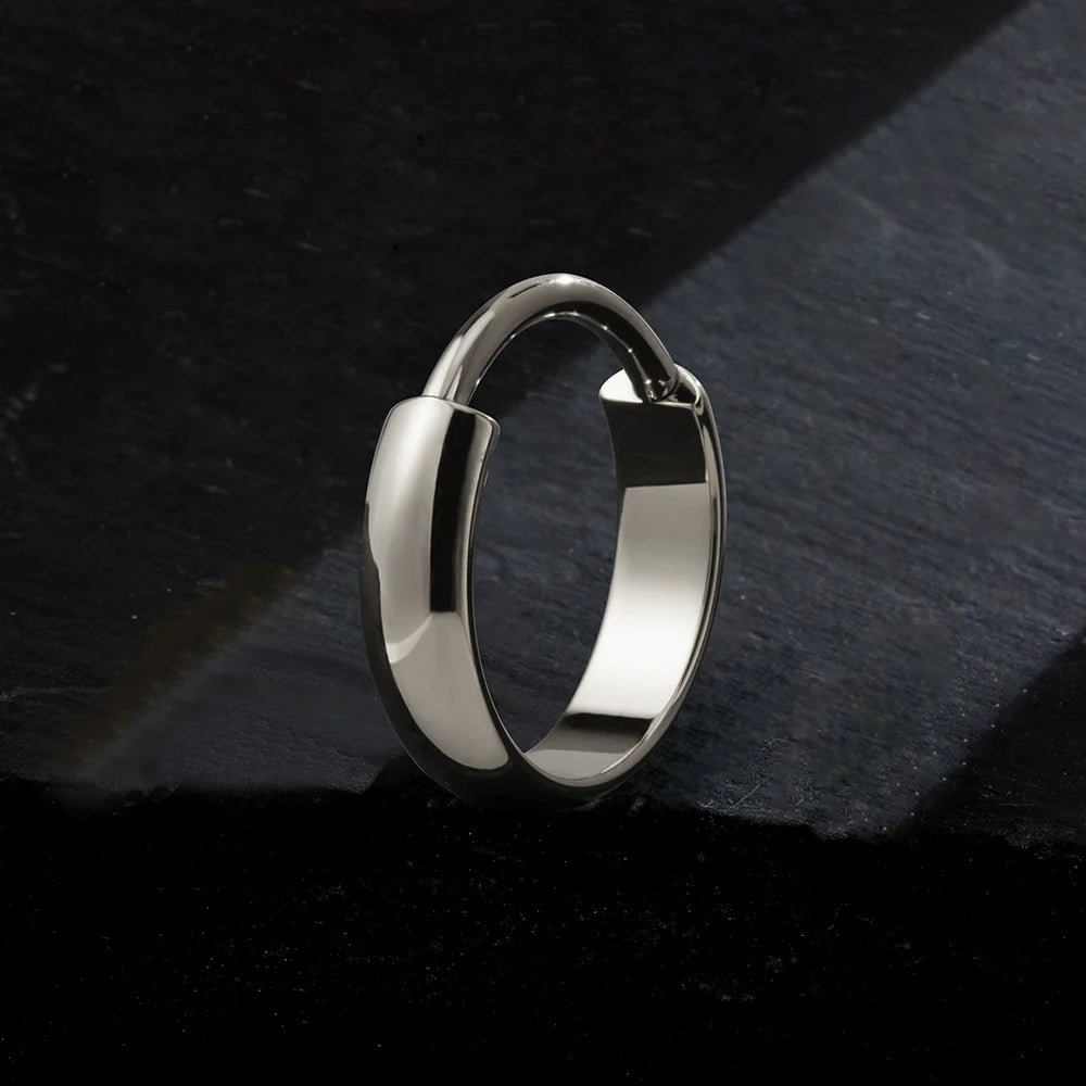 Right Grand ASTM F136 Titanium 16G Wide Chunky Conch Clicker Ring 8/10/12mm Cartilage Hoop Earring Earlobe Nose Piercing Jewelry