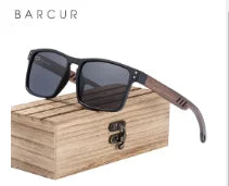 BARCUR Men's Sunglasses for Men Brand Designer Natural Walnut Wood Sun Glasses Women Polarized Eyewear UV400 Eyewear Oculos