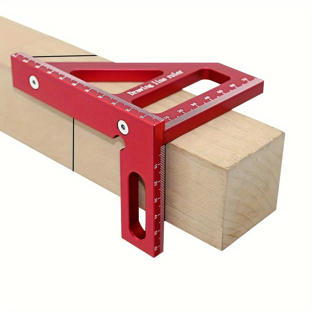 Carpenter Square Protractor,Center Scribe Gauge Kit Center Finder Miter Triangle Ruler T-Type Scriber Layout Measuring Ruler