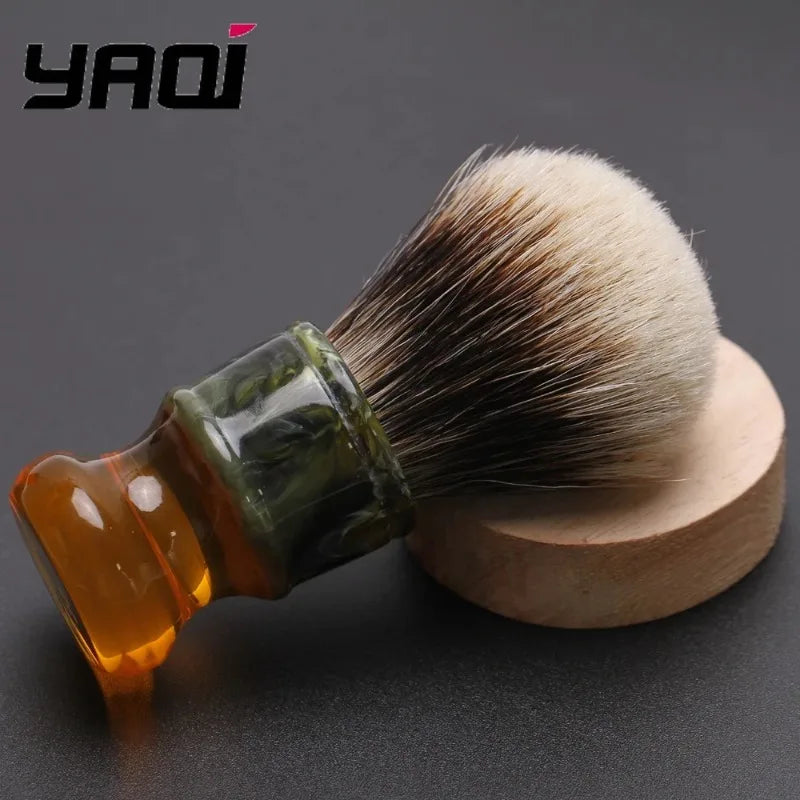 YAQI Retro 22MM Sagrada Familia Two Band Badger Hair Resin Handle Men Wet Shaving Brush High Quality Mature Male Shaving Brush