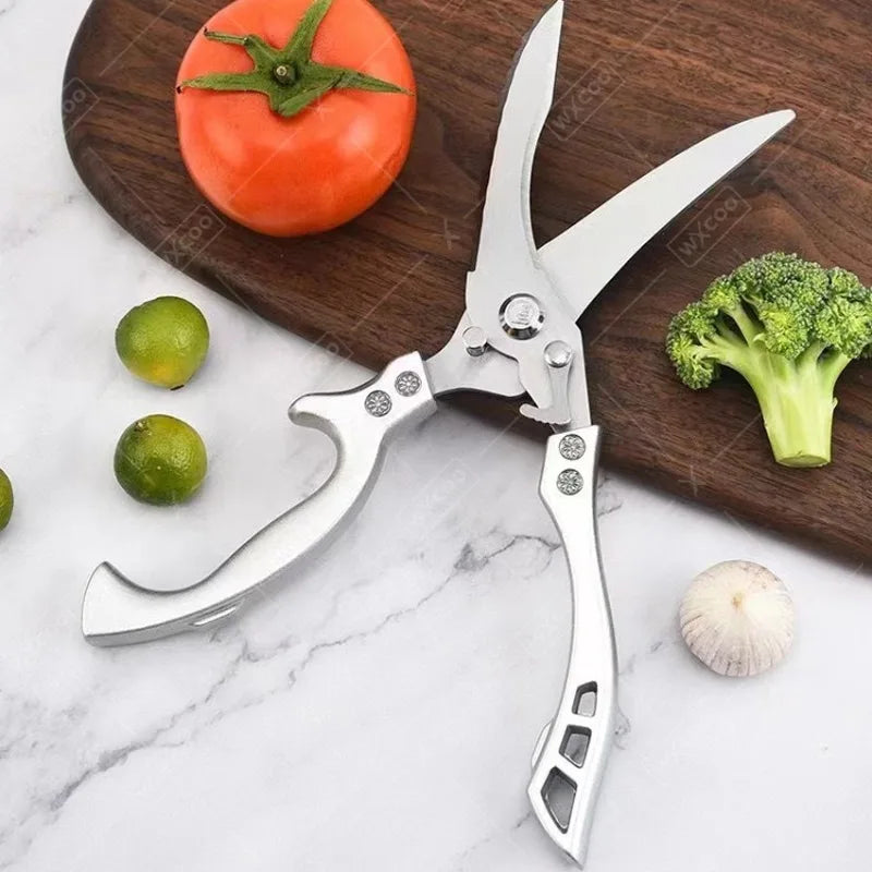 WXCOO Chicken Bone Scissors Stainless Steel Cutting Knife Kitchen Scissors Multifunctional Food Scissors Slicing Fish Meat Knife
