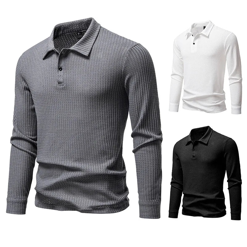 2026 New Men's Business Casual Long Sleeve Polo T-shirt Summer Comfortable Breathable Top male fFormal Occasions