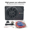 10" Upgrade 800W Slim Under Seat Powered Car Subwoofer with Built-in Amplifier for Car/Truck,New Upgrade with LED Ambient Lights