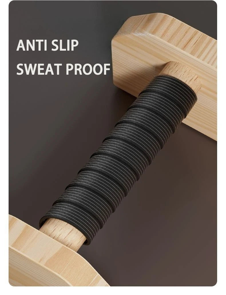 Push-up Stand Wood Pushup Bars Exercise Non-Slip Parallettes Handle Stands Calisthenics Fitness Equipment Home Strength Training