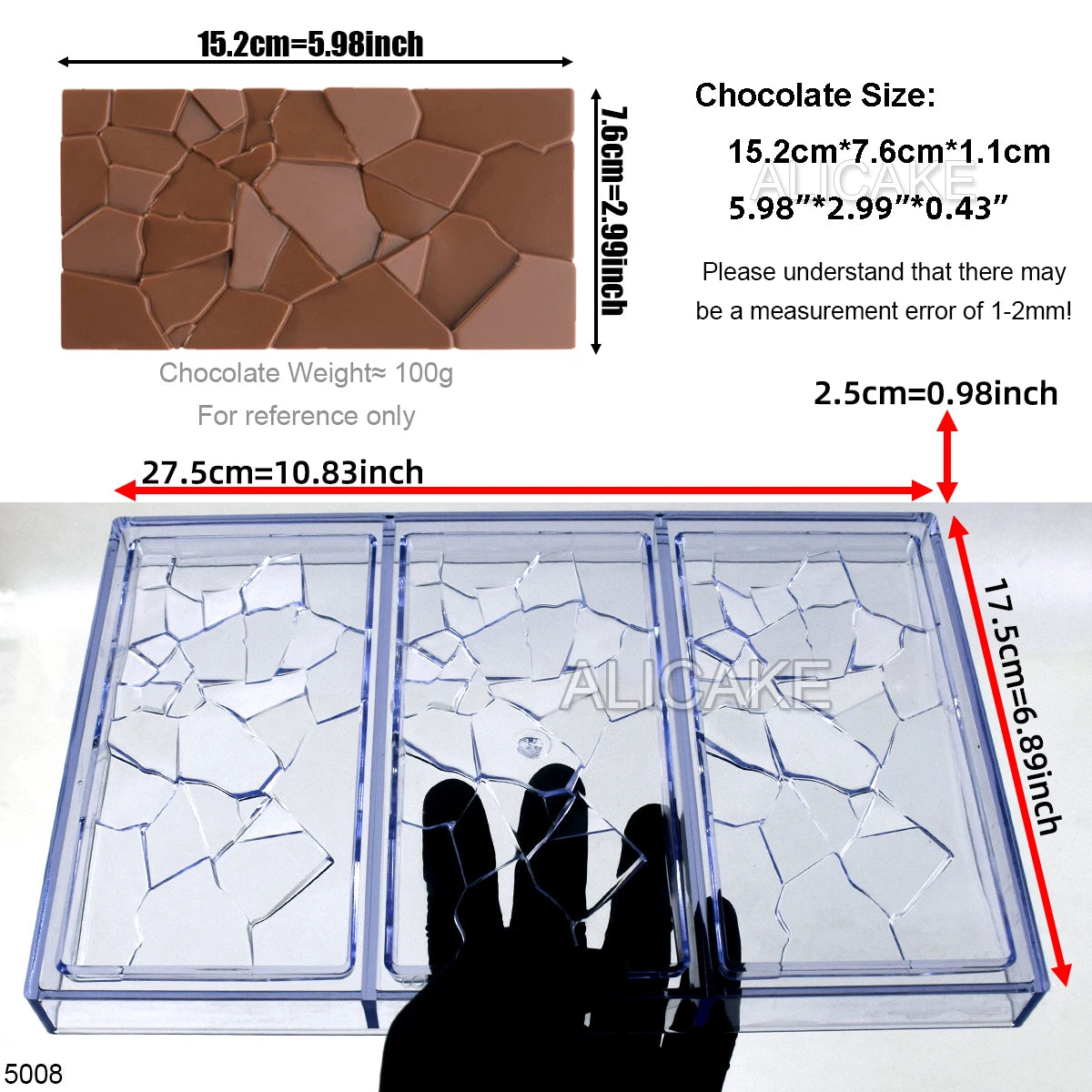 Chocolate Bar Mold Baking Pastry Tools For Baker Polycarbonate Chocolates Bar Bonbons Molds Baking Pastry Confectionery Mould