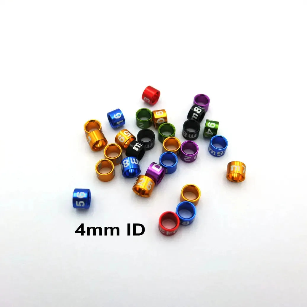 50PCS Randomly Numbered Aluminum Closed Bird Leg Bands in Assorted Colors - Ideal for Bird Identification and Tracking