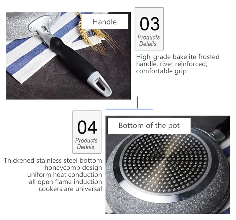Non-Stick Pan Frying Pan Wok Pan 28cm Home Steak Skillet Pancake Fried Induction Cooker Gas Stove Special Saucepan Nonstick Pan