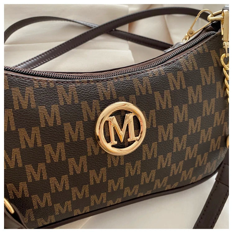 Vintage Floral Print Underarm Bag Women's Crossbody Shoulder Bag Casual Versatile Small Bag Popular Female Fashion Design
