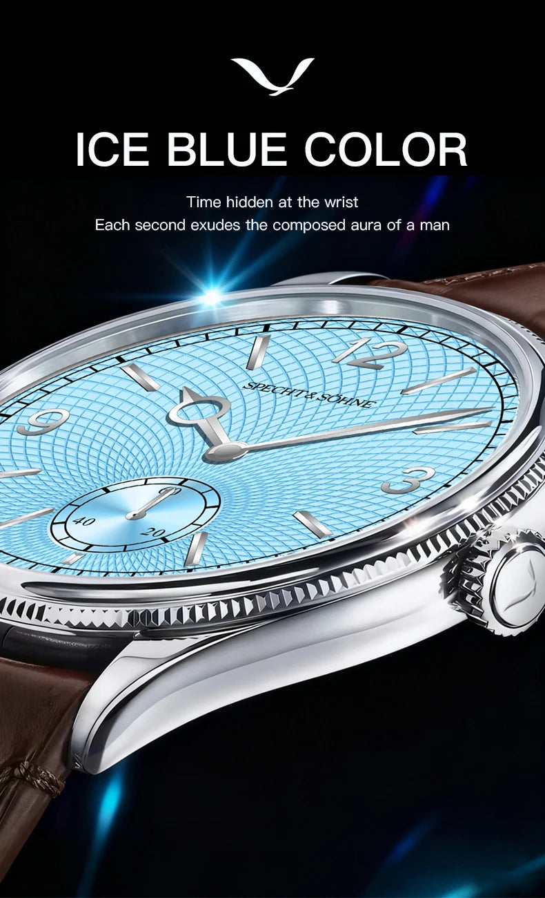 New Fashion Specht & Söhne 38.5MM Mechanical Watches For Men Seagull Movt Sapphire Crystal Business Watch Relogio Masculino