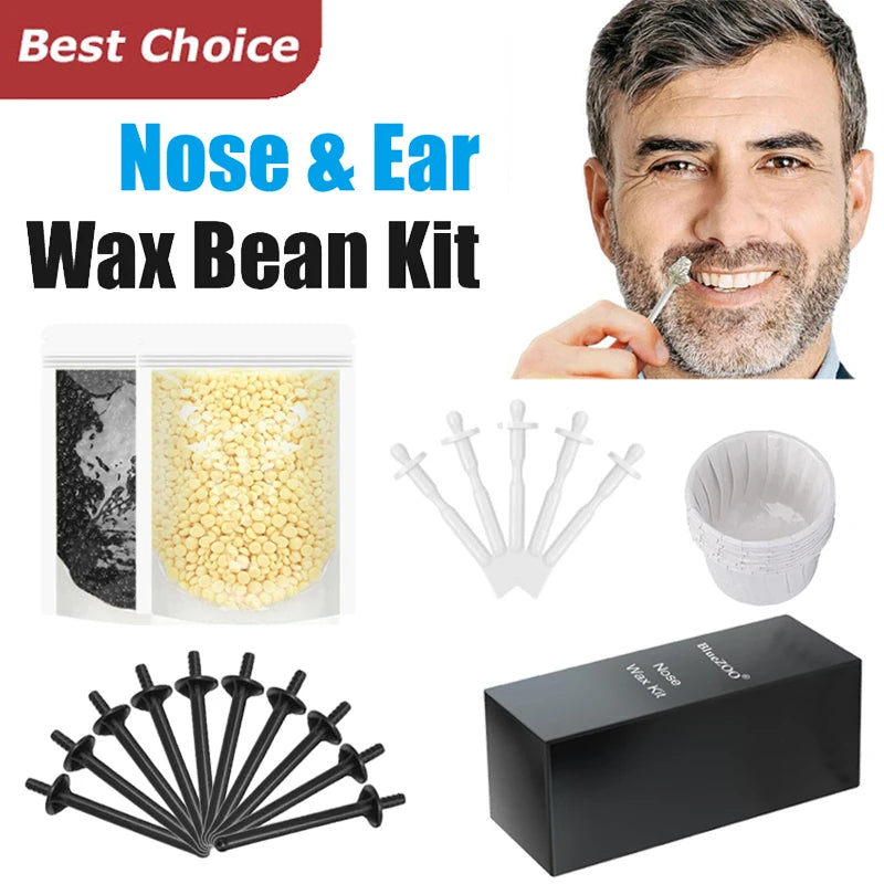 Wax beanPortable Painless Nose Wax Kit For Men & Women Nose Hair Removal Wax Set Paper-Free Nose and Ear Hair Removal Kit