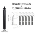 Deburring Tool Set RB1000 Black Metal Handle with 1/10/11 Swivel Blades for Metal PVC Plumbing 3D Printing Plastic Copper Resin