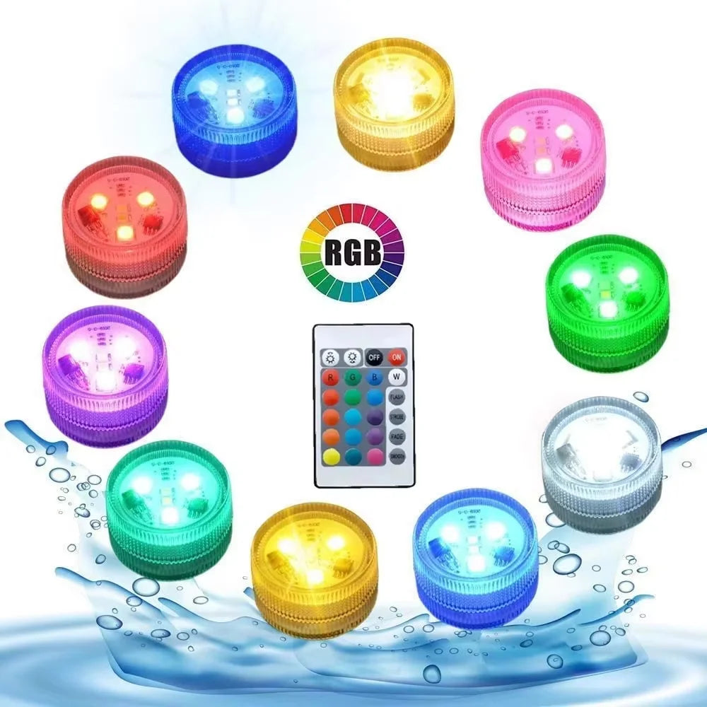 Remote Control Underwater Light Waterproof,Color Changing LED Pool Lamp for Indoor Aquarium, Bowl, Table Centerpiece Nightscape