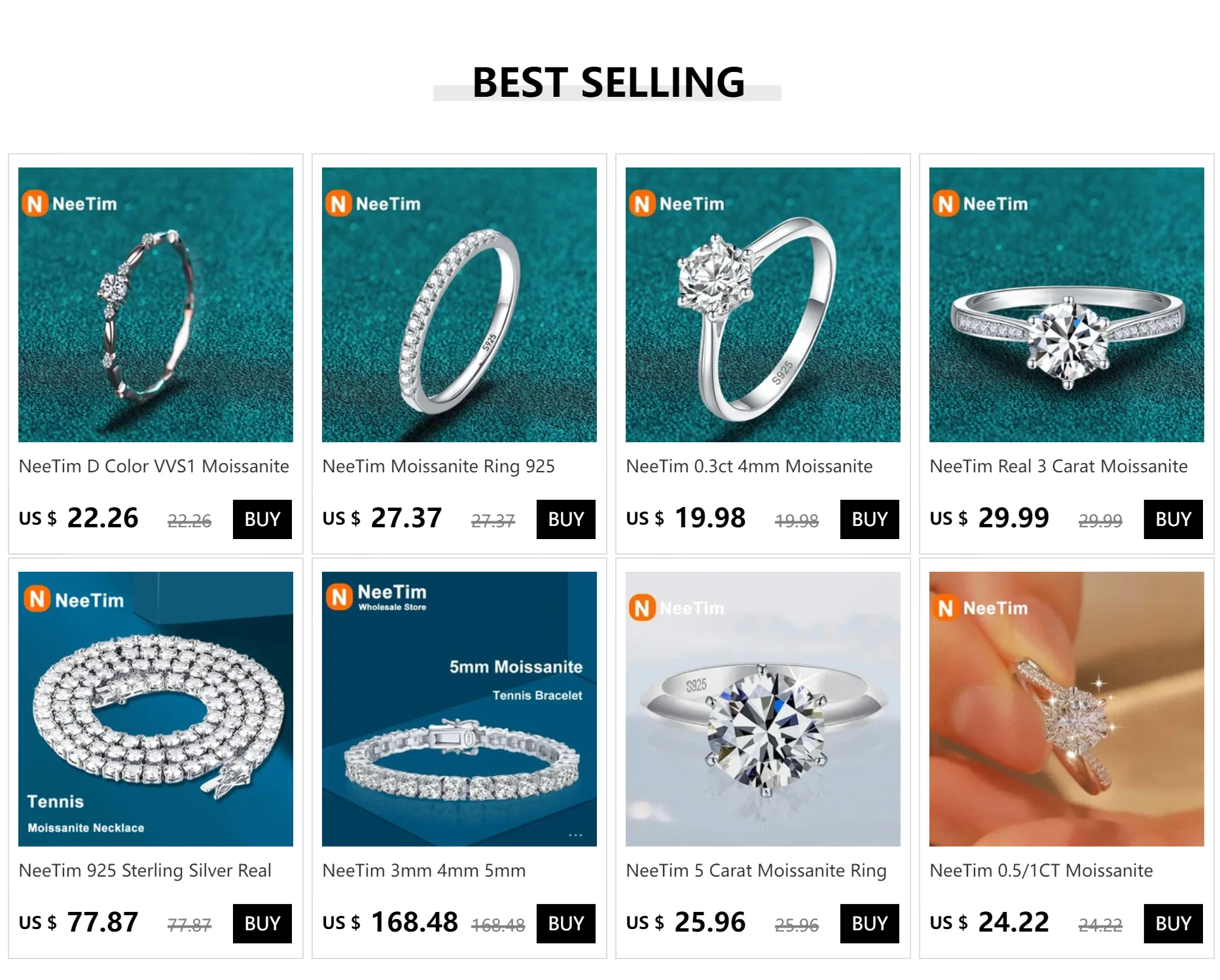 NeeTim 925 Sterling Silver Real Moissanite Tennis Necklace for Women Men Lab Diamonds Neck Chains Necklaces Party Fine Jewelry