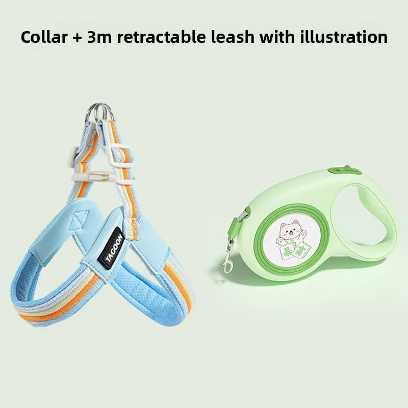 Hakimi Leash Dog Walking Harness Breathable Lightweight No Pulling Neck Collar for Small to Medium Dogs like Shiba Inu And Corgi
