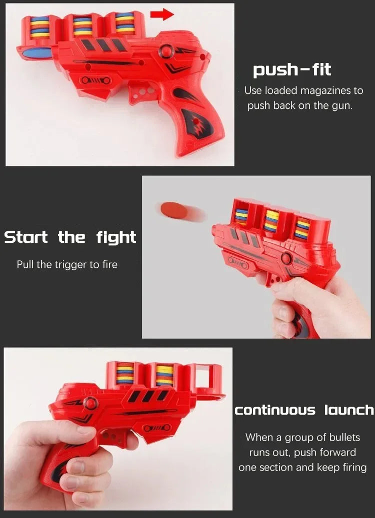 AF Interactive Turnip Gun Cat Toy with 15pcs Reusable Soft Bullets, Pet Hunting Training & Funny Interactive Play Supplies