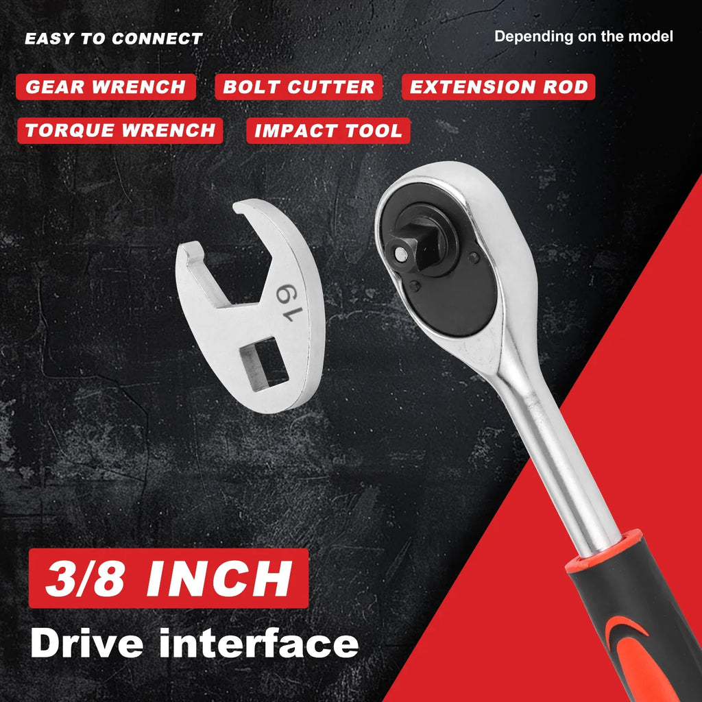 11Pcs Crowfoot Wrench Set 3/8Inch Drive Crowfoot Wrench 10 To 22mm Flare Nut Wrench Set for Torque Wrench Keys Set Multitool
