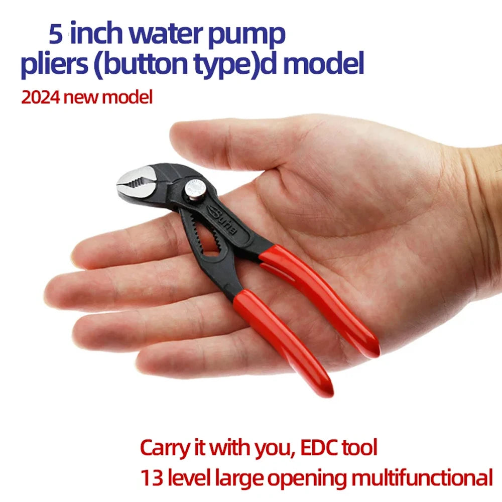 Pintudy Portable 5inch Mini Adjustable Stenciled Crescent Wrench Small Pipe Pliers Multi Functional Shifting Spanner Pump Clamp