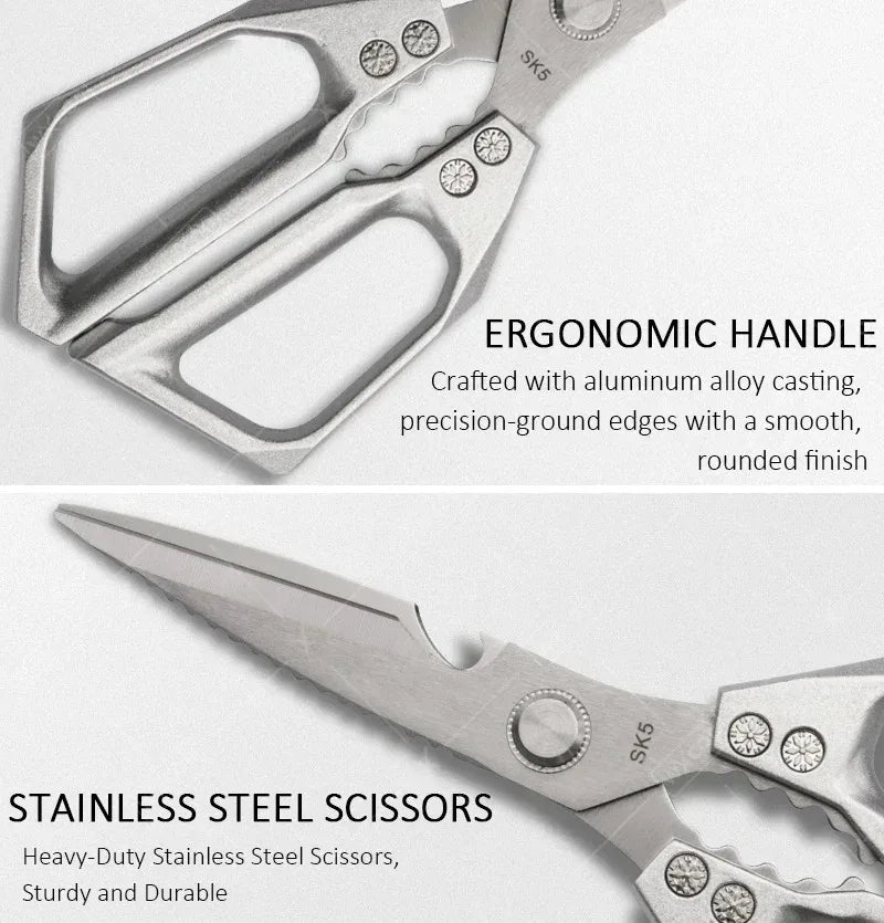WXCOO Japanese Household Chicken Bone Scissor SK5 Stainless Steel Multi-Purpose Shears Specialized Heavy-Duty Kitchen Scissors