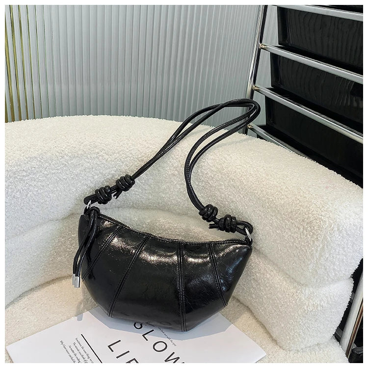 Casual Dumpling Shaped Large Capacity Shoulder Bag for Women 2026 New Style Soft Handle Single Strap Crossbody Luxury Bag