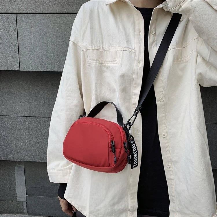 Casual Men's Single Shoulder Crossbody Bag  Mobile Phone Bag Dance Front Hanging Bag Leisure Fashion Brand Soft Nylon Mat...