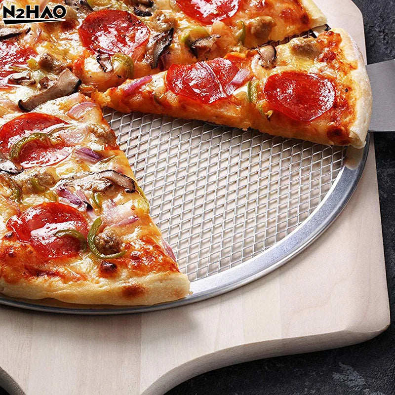 1PC 6-20 Inch Pizza Screen Pan Metal Net Non Stick BakingTray New Seamless Aluminum Alloy Metal Net Bakeware Kitchen Pizza Tools