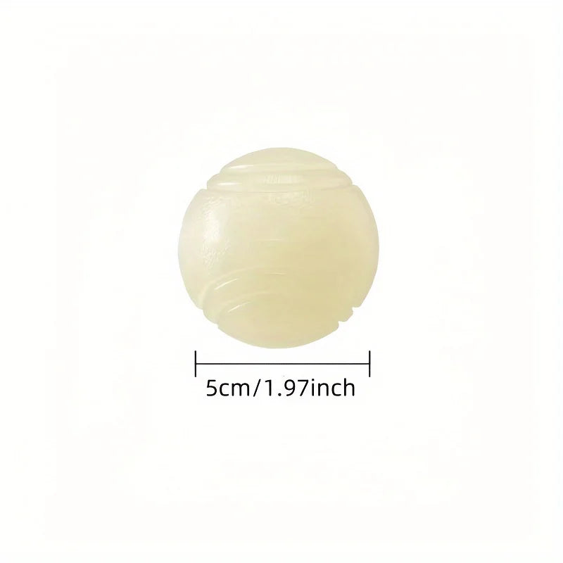 1 Night Light Squeak Dog Ball - Rubber Toy, Interactive Pet Play with Sound, Suitable for Nighttime Entertainment