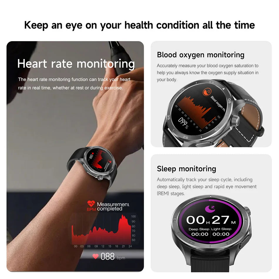 For OPPO Watch X Smart Watch Men High-end Business Men Bluetooth Call IP68 Waterproof Fitness Tracker Smartwatch Man 2025 New