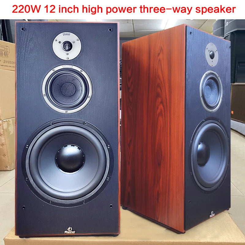 12 inch Floor-Standing Speakers 200W High-Power Bookshelf Speaker 3-way High Fidelity Audio HiFi For Home Theater