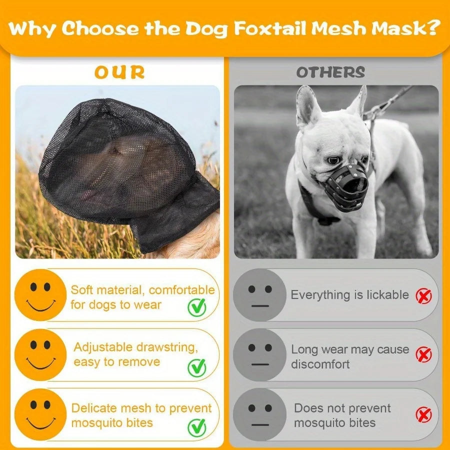 Dog Face Mask Breathable Mesh Snout Guard for Outdoor Anti Bite Scratch Cover Small Medium Large Dogs