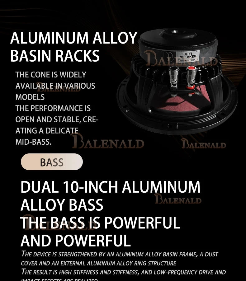 Balenald home theater system 298 floor-standing speaker hifi fever audio three-way dual 10-inch bass home speaker