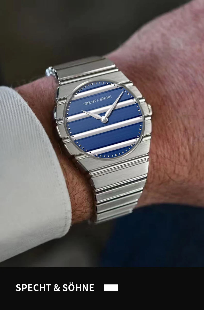 2025 New Arrivals Specht & Söhne POL Watches For Men Ultrathin Steel Sapphire Crystal Blue Quartz Watch Relogio Masculino 37MM