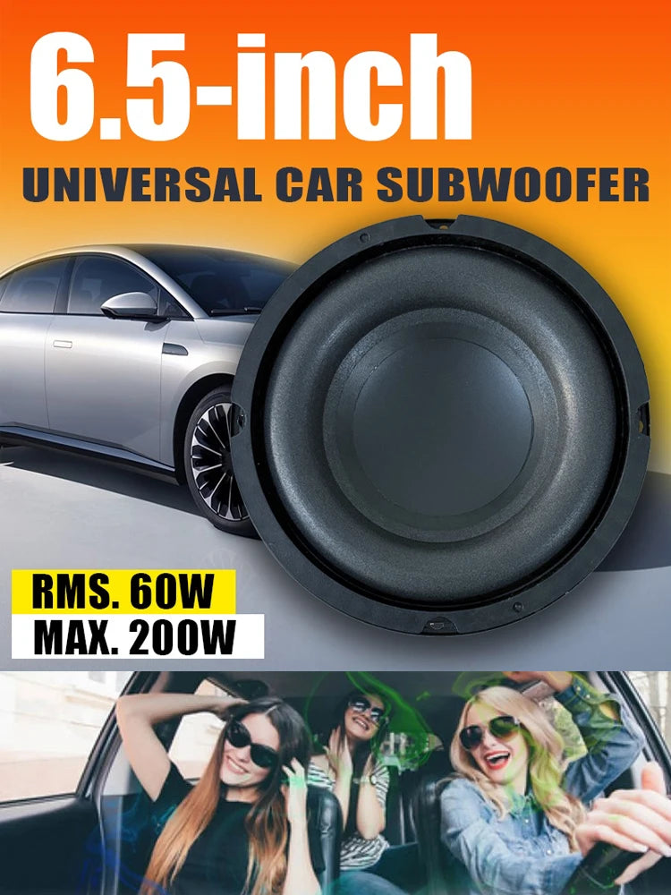 200W 6.5 inch Car Subwoofer Audio Speaker Bass for Car Home Theater System Upgrade Stereo Component Modification Truck Woofer